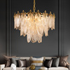 全铜客厅吊灯法式水晶轻奢灯具设计师美式创意玻璃树叶卧室餐厅灯
