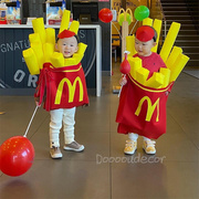 韩国ins万圣节儿童服装幼儿园装扮舞会走秀演出服男女孩薯条衣服