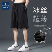 俞兆林短裤男士夏季薄款速干五分裤宽松直筒冰丝，裤休闲运动篮球裤