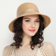 帽子女夏季遮阳帽宽檐海边沙滩帽太阳帽遮脸防晒帽韩版可折叠草帽