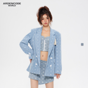 ardencodew星月丨男女同款，牛仔蓝印花西装，外套女小西服休闲套装