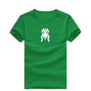 像素青蛙图案T恤 抽象logo设计儿童男女亲子装 个性圆领衫可定制