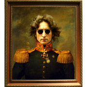 创想乌托邦复古油画，列侬披头士创意艺术装饰人物，欧美摇滚装饰