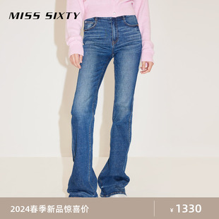 土耳其牛仔Miss Sixty2024春季牛仔裤女显瘦微喇马蹄裤