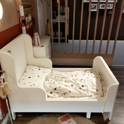 ikea宜家国内布松纳加长型儿童床，白色粉实木，单人护栏婴儿伸缩