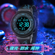 夜光数字显示手表 12 24小时制 50米防水