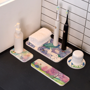 硅藻泥吸水垫洗手洗漱台面垫水龙头浴室卫生间速干防滑地垫脚垫子