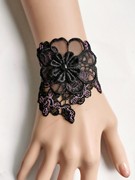 紫色手链欧美多层蕾丝花朵手链，花卉复古宫廷气质女友腕带腕饰