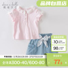 反季戴维贝拉 纯棉儿童短袖粉色T恤夏季女童衣服上衣