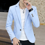 夏季小西装男薄款韩版修身高级感西服潮流帅气休闲上衣单件外套