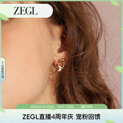 ZEGL星月耳环女不对称气质韩国个性耳坠简约小巧冷淡风耳钉耳饰品
