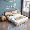北欧1.5m实木床简约单人儿童床1.2米卧室套房拼色家具649