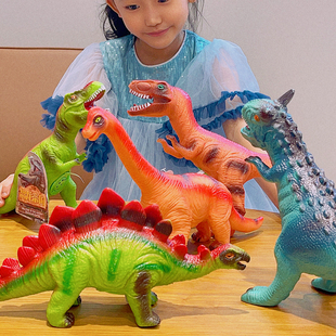 软胶恐龙乐园玩具大号霸王龙牛龙腕龙儿童礼物套装男孩侏罗纪模型