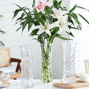 两件套网红特大号玻璃，花瓶透明水养富贵竹，花瓶客厅落地插花瓶