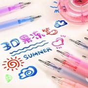 柯林轮廓笔3D立体果冻笔 DIY荧光笔涂鸦玻璃12色绘画笔手账笔彩色