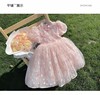 女童连衣裙2024夏季儿童中式蓬蓬，公主裙女宝宝，网纱长裙子纱裙