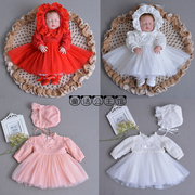 女童洋气套装1-3岁2宝宝长袖连衣裙，秋装婴儿童，礼服百天周岁公主裙