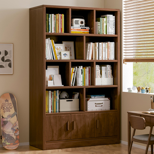 儿童实木书架置物架落地简易柜子多层靠墙储物柜学生收纳家用书柜