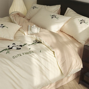 水星家纺全棉四件套卡通刺绣纯棉床单被套学生三件套舒适床上用品