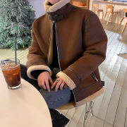 MRCYC羊羔毛皮衣外套男冬季韩版皮毛一体立领夹克麂皮绒加厚棉服