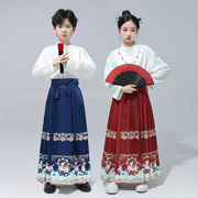 六一女童马面裙合唱表演汉服男童古装演出服，儿童中国风啦啦操服装