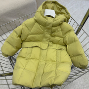 2023秋冬季儿童女宝宝童装中长款白鸭绒(白鸭绒)羽绒服加厚保暖外套潮