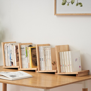 书立书靠书托实木创意，ins风书挡木质桌上简约书立，架书桌面小书架