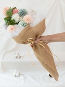 花寻礼韵原色棉麻布款鲜花包装纸纯色粗布卷包花装饰花店包装材料