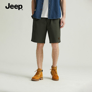 jeep吉普短裤男士夏季休闲透气宽松直筒军，绿色工装男士五分裤