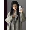 灰色双面羊绒大衣女装2023秋冬季韩系高级感小个子羊毛呢外套