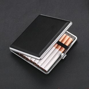 烟盒20支装超薄便携松紧带男士皮质盒子防压防潮高档皮质烟夹