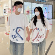 两件装情侣装短袖夏季小众甜美闺蜜t恤男女学生韩版上衣服
