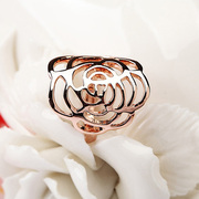 镂空玫瑰花戒指2024轻奢小众设计高级感装饰指环网红食指戒子