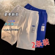 休闲裤男士港风短裤五分裤子运动男ins潮流夏季高级感华夫格