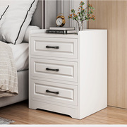 现代简约北欧风卧室实用床边柜白色多色收纳柜，大容量经济型储物柜