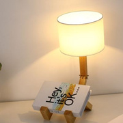 北欧时尚实木木质简约卧室床头灯创意桌面个性装饰摆件小台灯