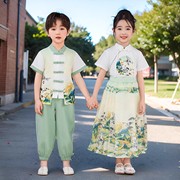 汉服女童套装夏季2024儿童装唐装演出服，马面裙新中式国风女孩