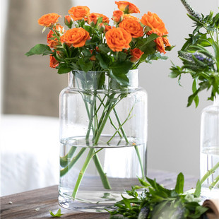 花时间《时光》美式大口鲜花绿植水培桌面玻璃花瓶家装饰品客厅