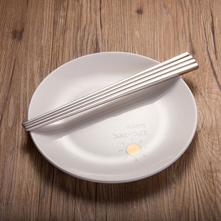 4双出口瑞士1810不锈钢方形筷子，304中餐筷子空心安全卫生筷子