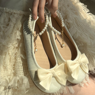 禅意玛丽珍中式宫廷优雅芭蕾法式复古Lolita平底鞋日常穿伴娘鞋子