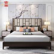 新中式实木床简约现代卧室，双人1.8米婚床主卧皮艺床酒店宾馆家具