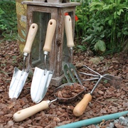高档园艺工具三件套大号家用加厚不锈钢铲子耙子套装种花种菜专用
