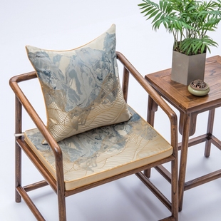 茶椅坐垫实木椅子坐垫，餐椅可拆洗防滑加厚新中式50x40轻奢风定制