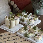 新中式烘焙蛋糕装饰摆件荷花荷叶，如意竹子硅胶巧克力甜品翻糖模具