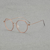 超轻7.8克多边形眼镜框复古男日本粉色文艺纯钛配近视镜架女