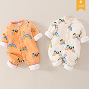0一3月婴儿衣服，冬季连体衣薄棉双胞胎，宝宝冬天外套新生儿外出抱衣
