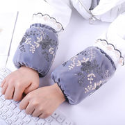 办公双层成人网纱韩版袖套刺绣，短款蕾丝护袖头，防污女士冬季袖套