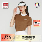 RyderCup莱德杯高尔夫女装短袖T恤23夏季时尚潮流复古立领短袖