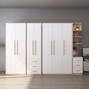 北欧衣柜简约现代经济型组装卧室柜子实木质整体组合三四门大衣橱