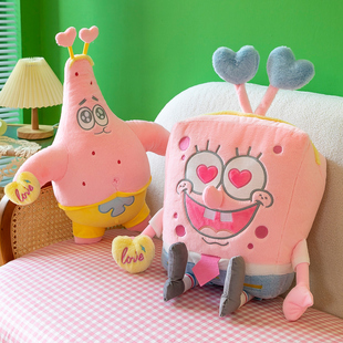 粉色海绵宝宝派大星公仔，毛绒玩具玩偶，娃娃睡觉抱枕儿童生日礼物女